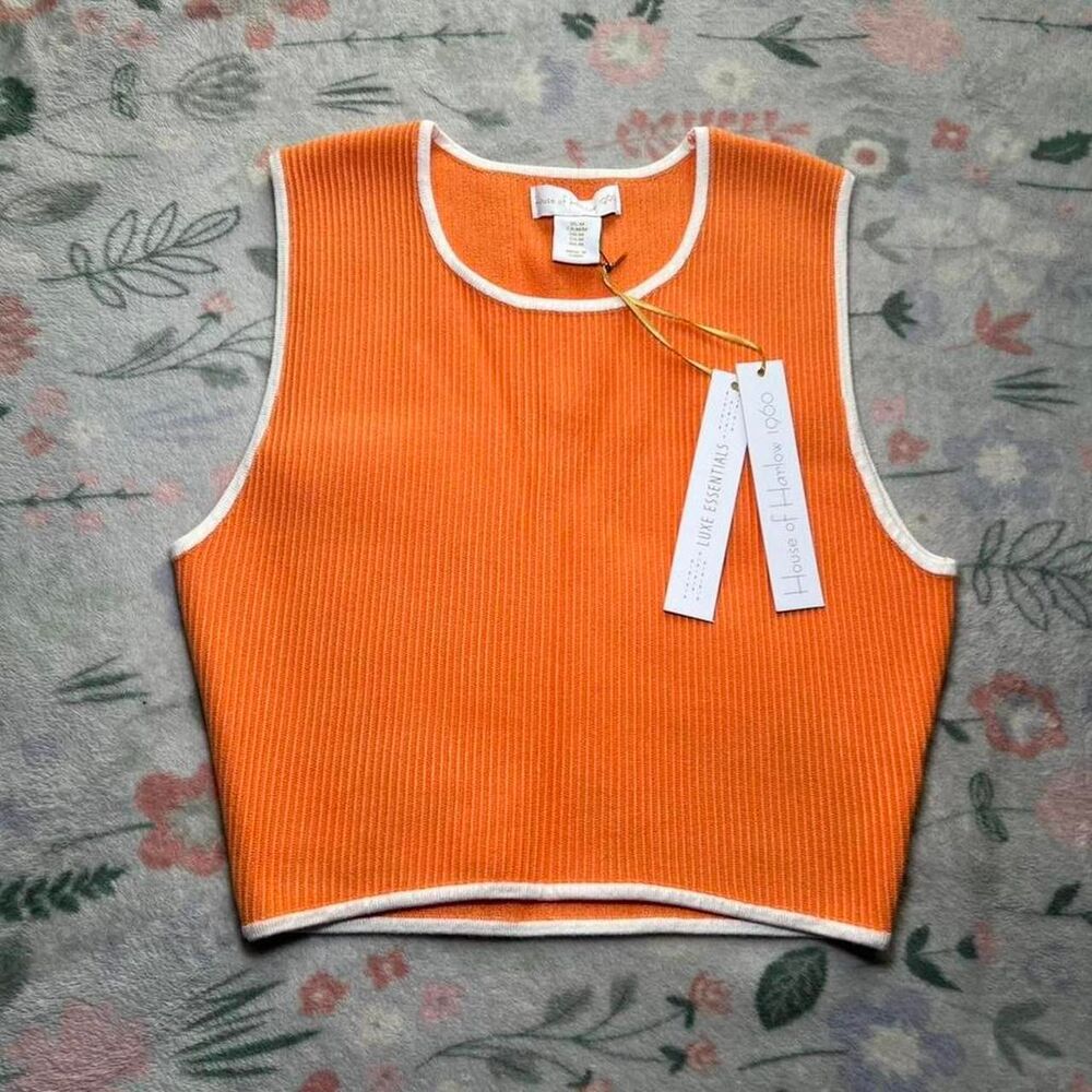 BNWT House of Harlow Ringer Tank Top M - Retro Y2K Coconut Girl Indie Sporty 70s